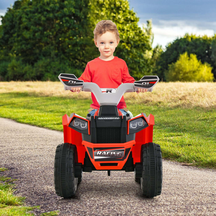 Costway Kids Ride On Atv 4 Wheeler Quad Toy Car 6v Battery Powered Motorized Toy Red