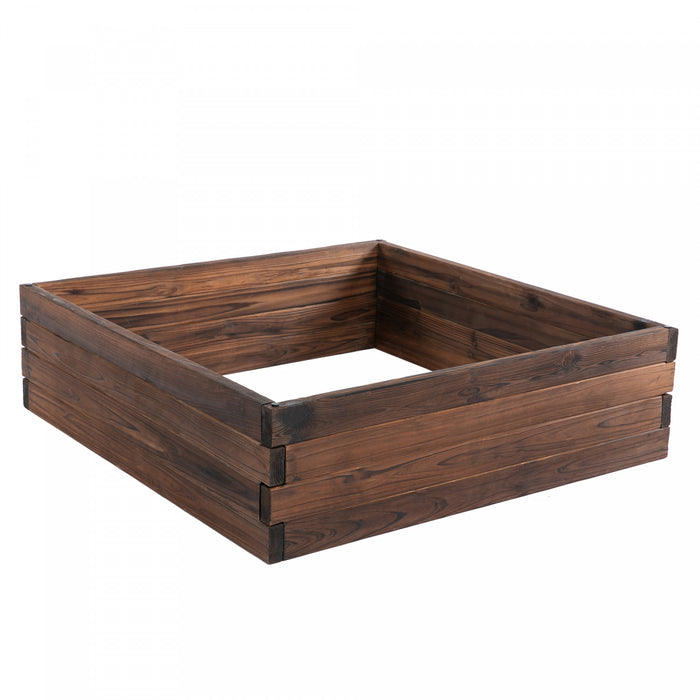Outsunny Garden Raised Bed Wooden Planter Box Outdoor Grow Containers For Outdoor Patio Plant Flower Vegetable