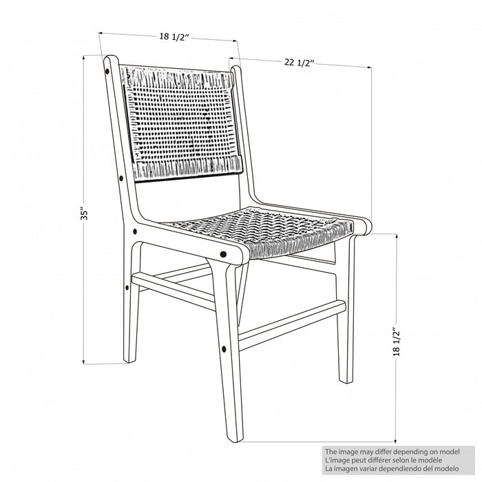 Agave Rattan & Teak Dining Chair Set of 2 - Rattan & Natural