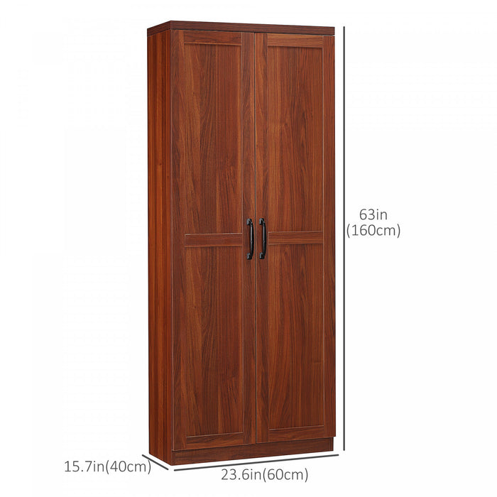 HOMCOM Kitchen Pantry Cabinet with Adjustable Shelves for Dining Room