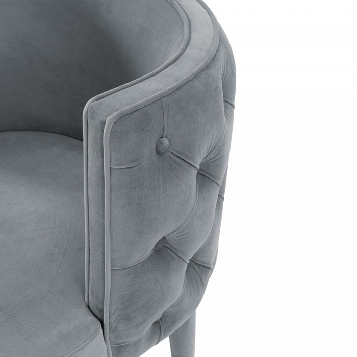 Maya Modern Velvet Dining Chair in Gray - Set of 2