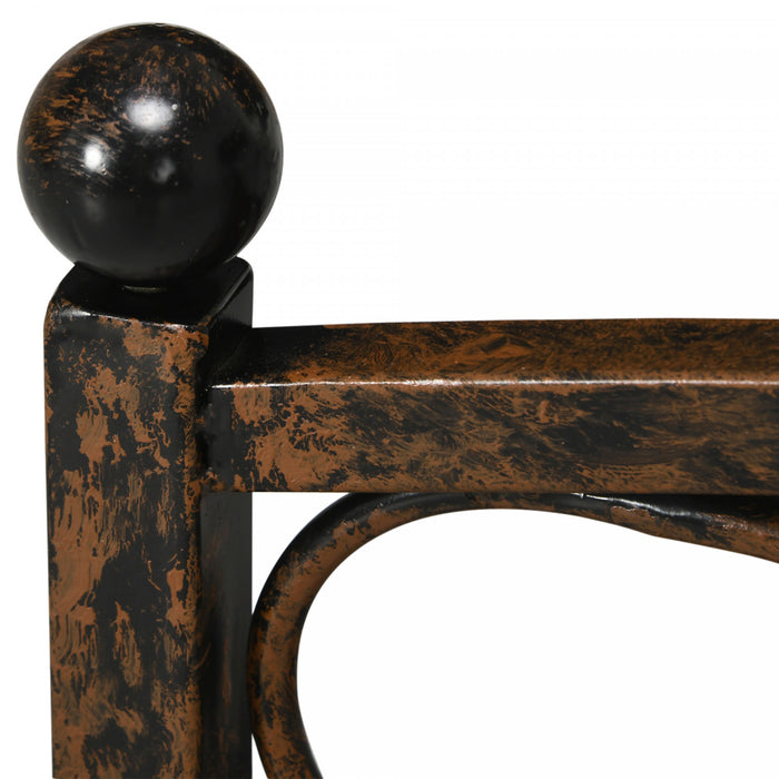 Outsunny Garden Bridge 3.3', Floral Pond Bridge With Safety Railings Brown