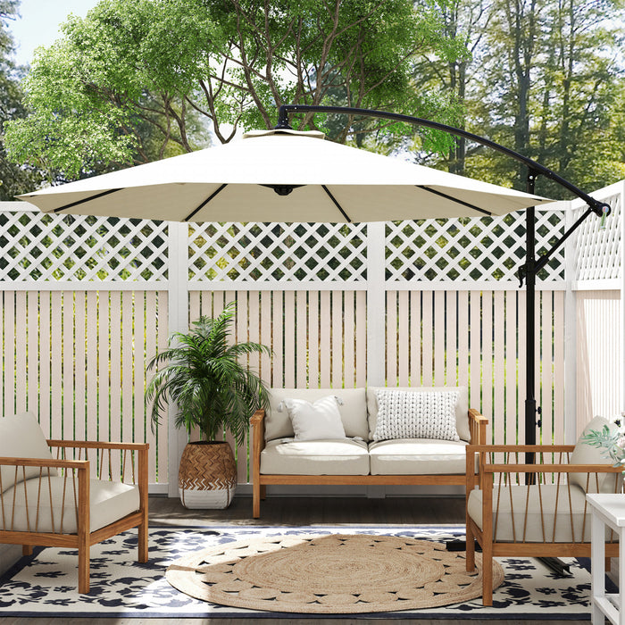 Outsunny 10' Deluxe Patio Offset Umbrella