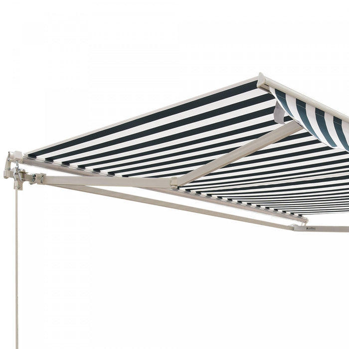 Outsunny 8' x 7' retractable awning, patio awnings, sunshade shelter with 280g/m² Uv & Water-resistant Fabric And Aluminum Frame For Deck, Balcony, Yard, Green And White