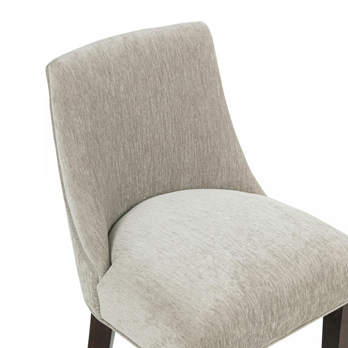 Beever Modern Chenille Wood Upholstered Barstool in Taupe - Set of 3 Bar Stool
