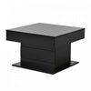 Aspire 27.5 Inch Square Rotating Lift-Top Coffee Table with High-Gloss Finish and Hidden Storage, Black | Aspire Table Basse Carree Rotative Relevable 27.5 po avec Finition Haute Brillance et Rangement Cache, Noir