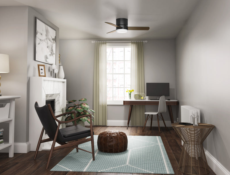 Minimus Ceiling Fan with Light Fixture - Black