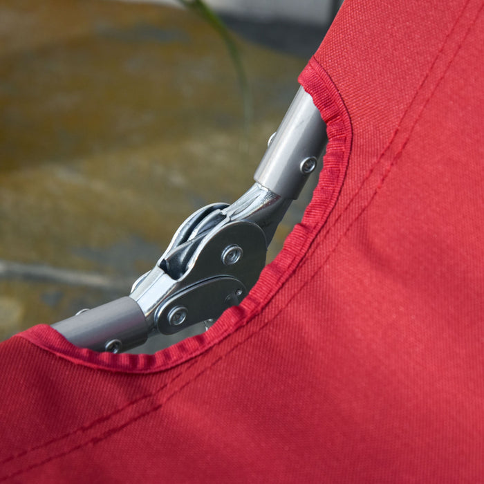 Outsunny Folding Outdoor Lounge Chair With Breathable Mesh Fabric For Patio