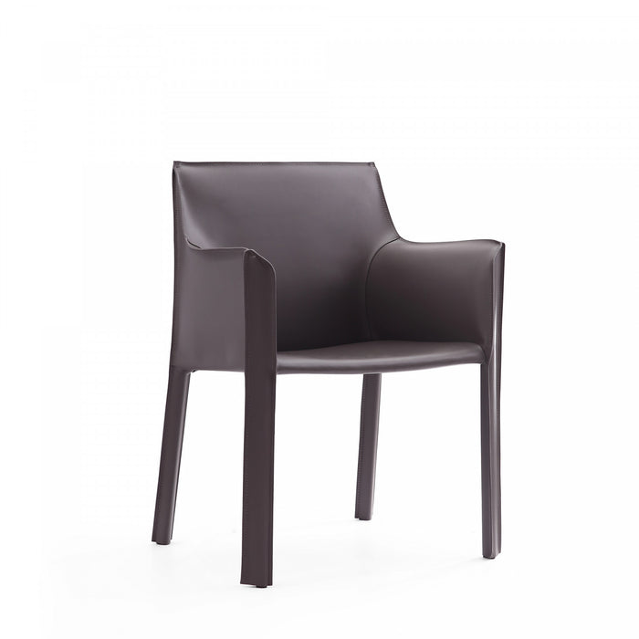 Vogue Modern Vegan Leather Dining Chair in Gray - Set of 2