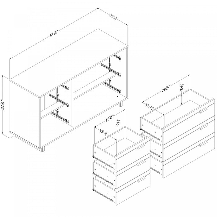 Noah 6-Drawer Dresser Bleached Oak - South Shore