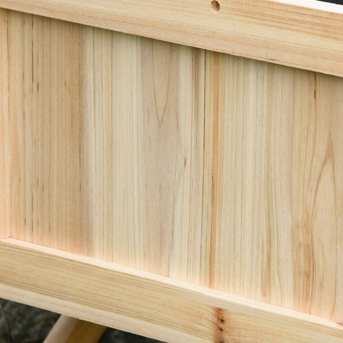 Outsunny 6 Pocket Raised Garden Bed, Elevated Wood Planter Box With Storage Shelf And Non-woven Fabric, For Vegetable, Flower, Herb In Patio, Backyard, Balcony