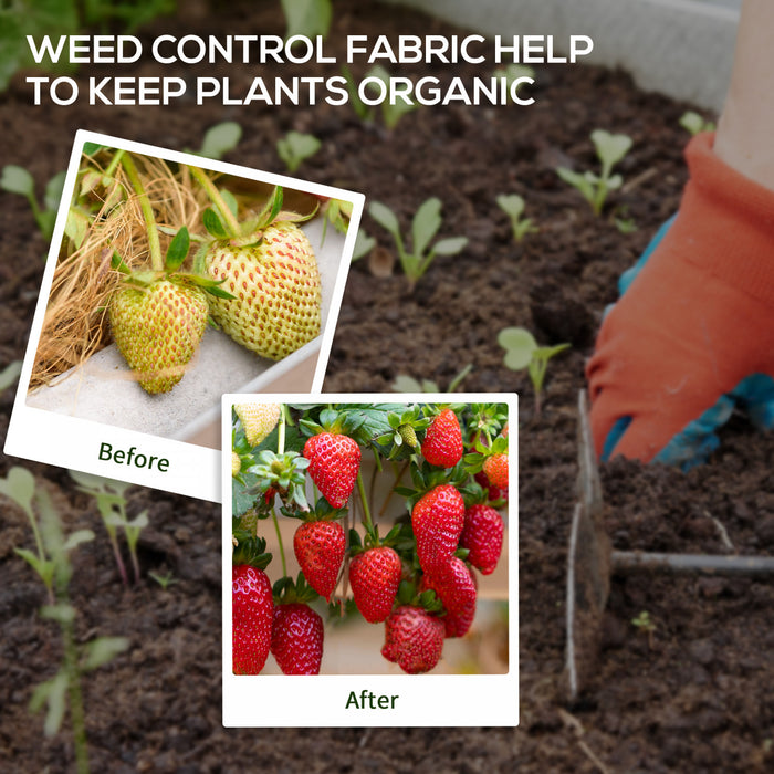 Outsunny 3ft x 300ft Weed Barrier, Landscape Fabric, for Greenhouse Yard Garden Weed Control, Heavy-Duty & Easy Setup, 3.5oz