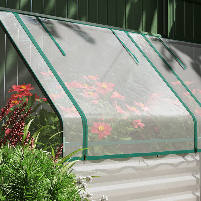 Outsunny 6' X 3' Raised Garden Bed With Small Greenhouse, Clear And Silver