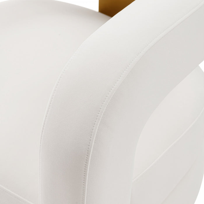 Amirah Modern Velvet Lounge Chair in White - Set of 2