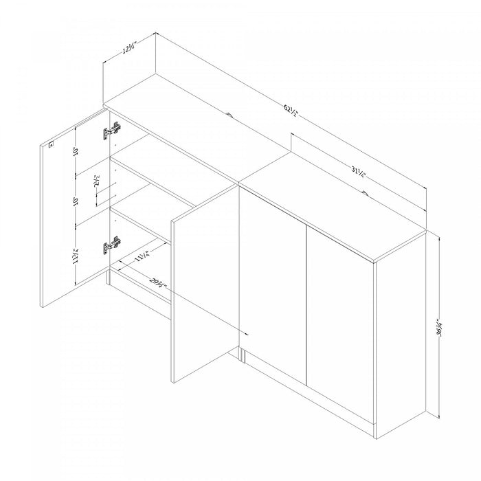 Arum Set Of 2 Sideboards With 2 Doors Black Oak - South Shore