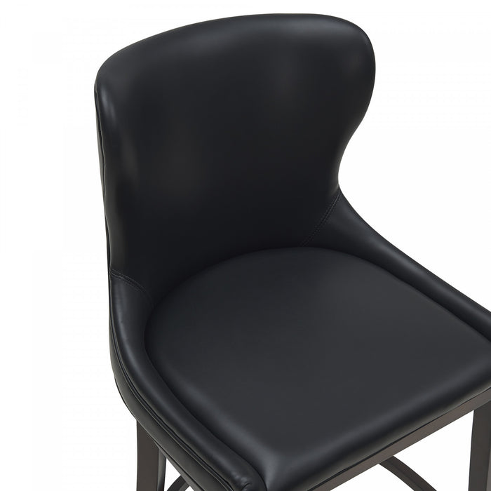 Blair Modern Wood Upholstered Barstool in Black