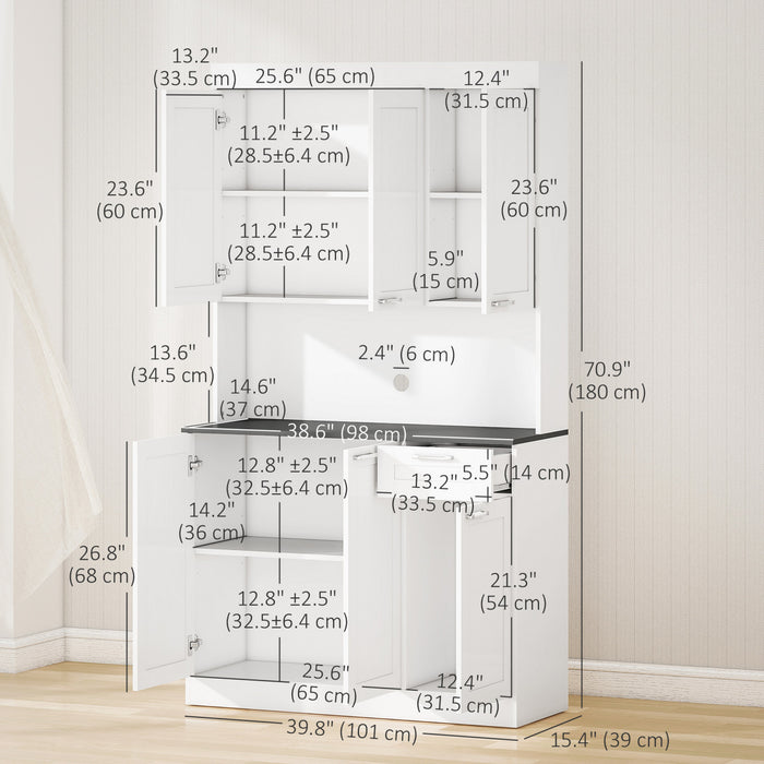 HOMCOM Kitchen Pantry Storage Cabinet with Adjustable Shelf and Drawer