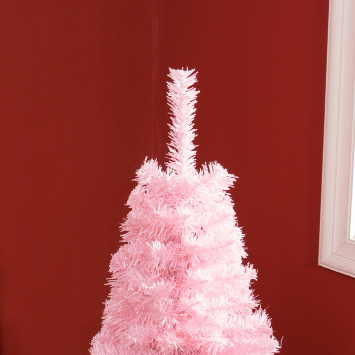 HOMCOM 5FT Artificial Christmas Tree with Automatic Open for Home Pink