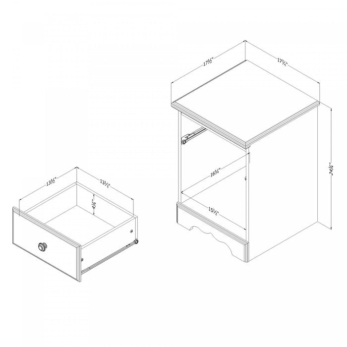 Summer Breeze Nightstand - White Pine