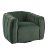 Vela Modern Velvet Swivel Club Chair with Tub Design, Black, Olive Green | Vela Fauteuil Club Moderne en Velours Pivotant a Coque, Noir, Vert Olive