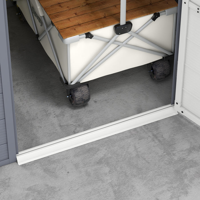 Outsunny 4.5' X 6' Garden Storage Shed W/ Latch Door, Air Vents, Pp, Grey