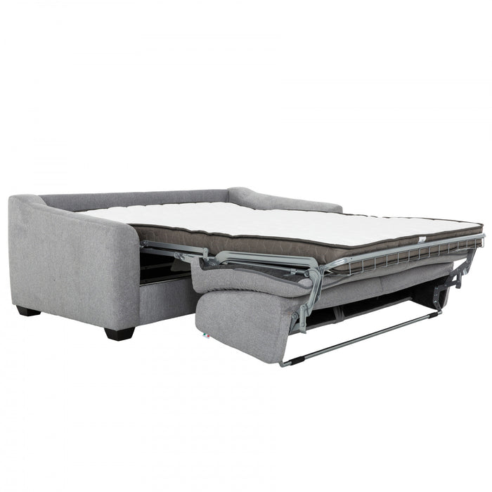 Luca 78 in. Fabric Euro Sofa Bed with Memory Foam Mattress - Grey