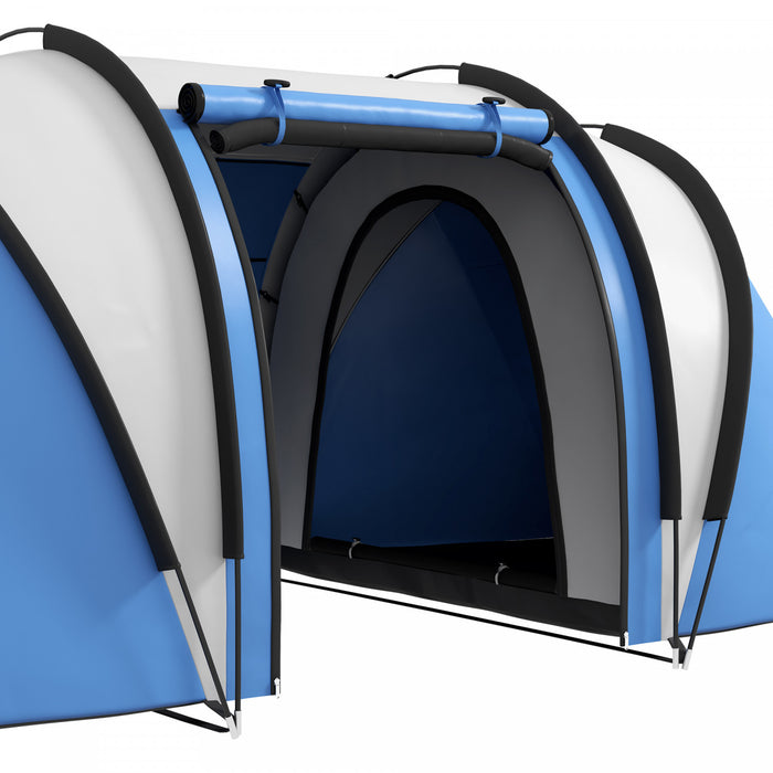 Outsunny Camping Tent With 2 Bedrooms And Living Area, 3000mm Waterproof