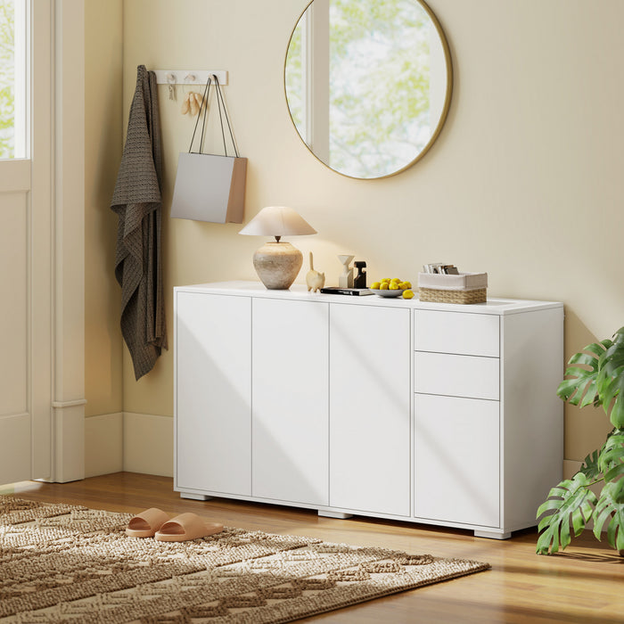 HOMCOM Kitchen Sideboard with Push-Open Drawers and Storage Cabinets