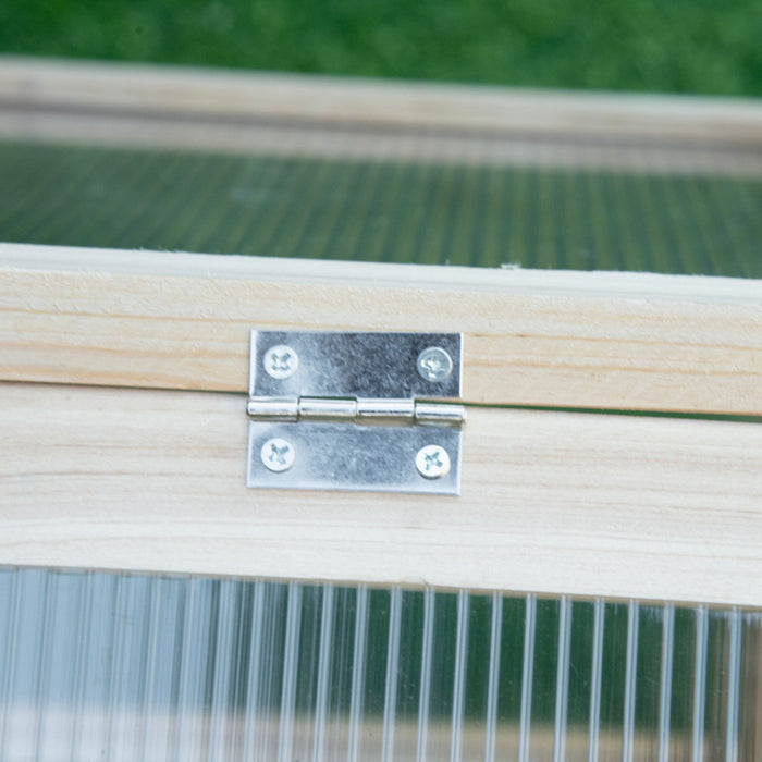 Outsunny Wooden Cold Frame Greenhouse Garden Portable Raised Planter With Openable Top For Indoor, Outdoor, Flowers, Vegetables, Plants, 35.5\" X 20.5\" X 19.5\", Natural Wood