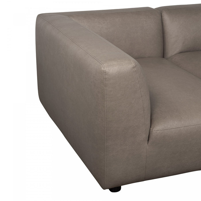 Lukas Contemporary Modern 118\" Left-Facing 2-Piece Sectional Sofa in Taupe