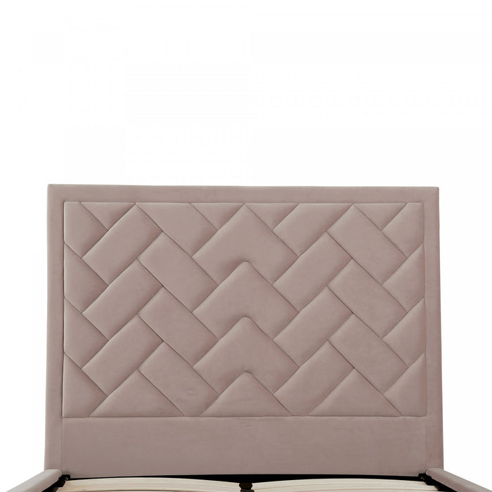 Crosby Modern Upholstered Velvet Full Bed in Blush