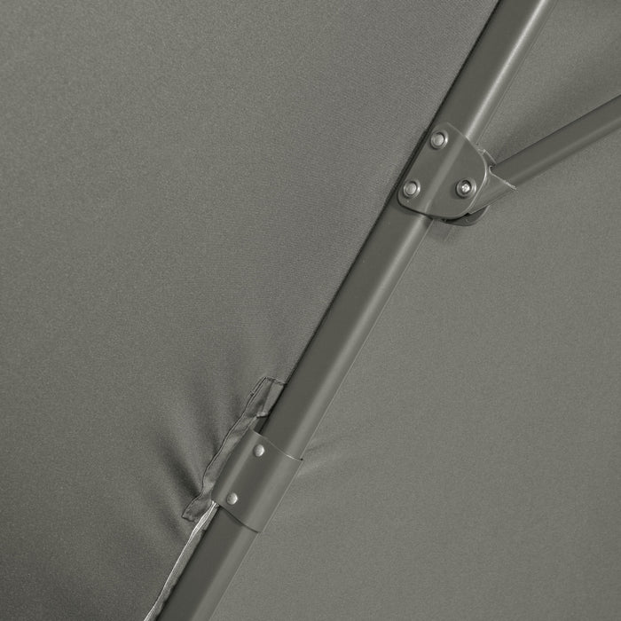 Outsunny ⌀ 9.6' Patio Hanging Offset Umbrella Aluminum Pole, 360° Rotation