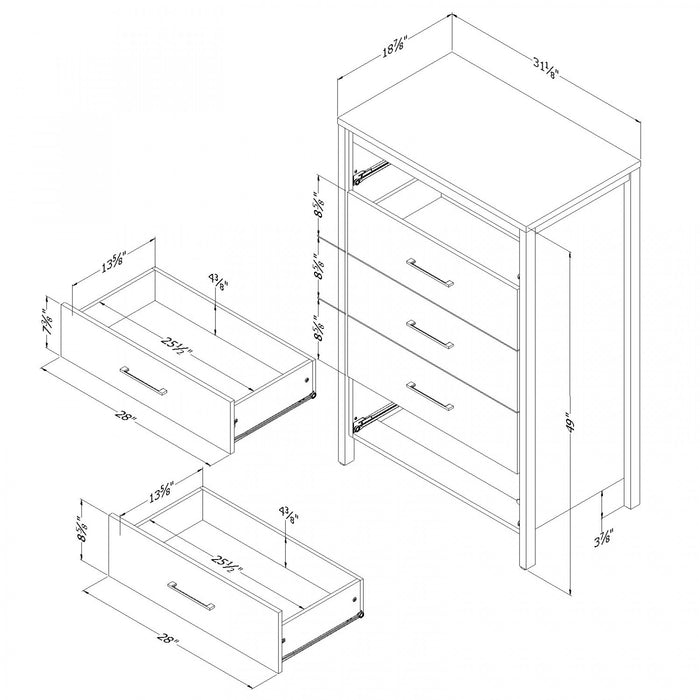 Gravity 5-drawer Chest - Gray Maple 