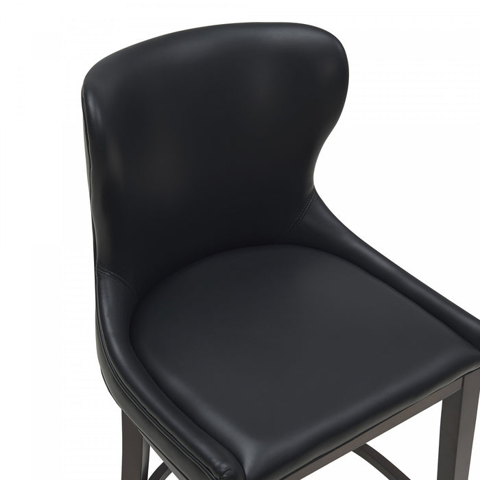 Blair Modern Wood Upholstered Counter Stool in Black