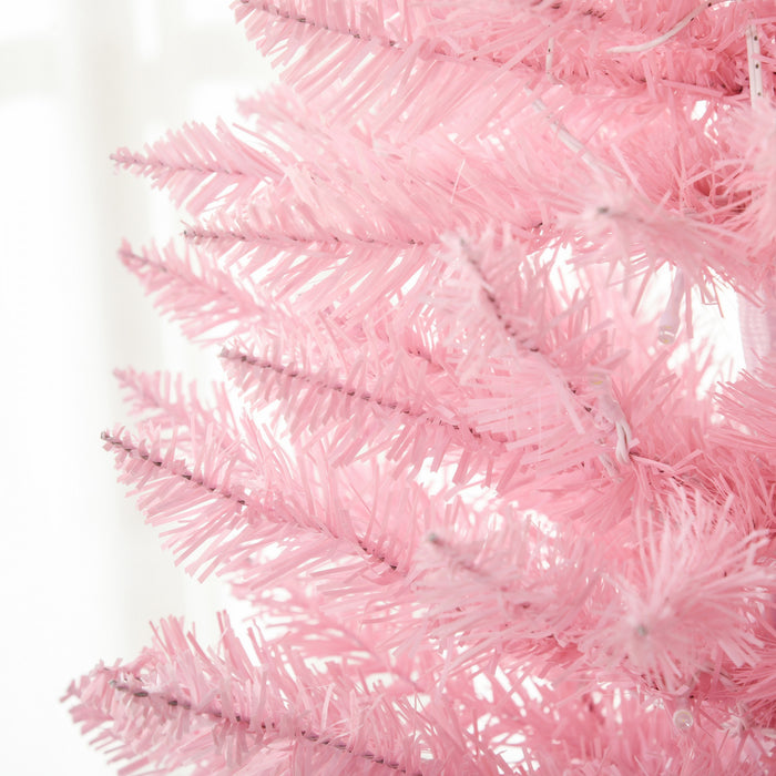 HOMCOM 7' Prelit Artificial Christmas Tree with Warm White LED Lights
