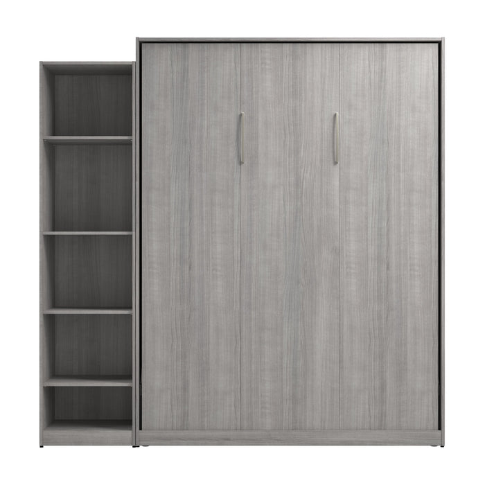 Bestar Claremont 5-Shelf Queen Murphy Bed - Platinum Grey