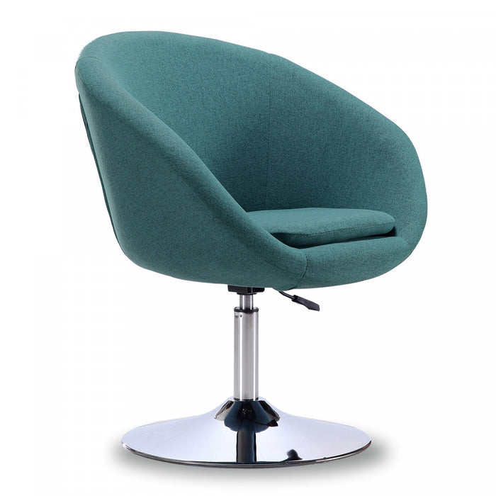 Hopper Modern Upholstered Swivel Lounge Chair in Teal - Set of 2 Accent Chair