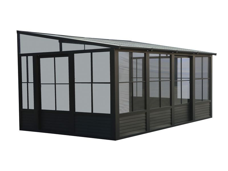 Florence - Wall Mounted Solarium 10x16 Metal Roof In Black