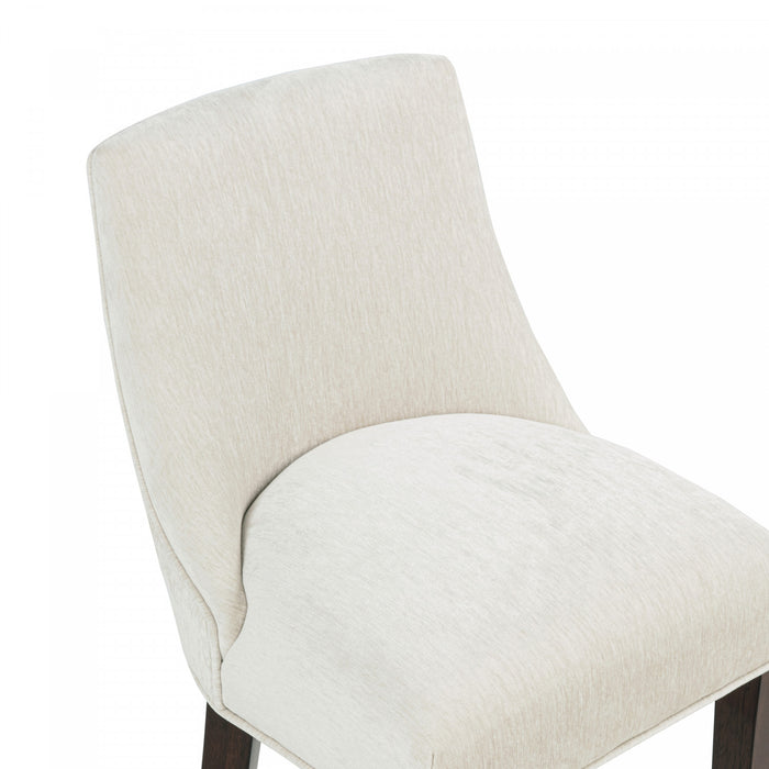 Beever Modern Wood Chenille Counter Stool in Cream