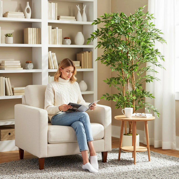 HOMCOM 6FT Artificial Banyan Tree, Set of 2 Artificial Plant for Home Decor