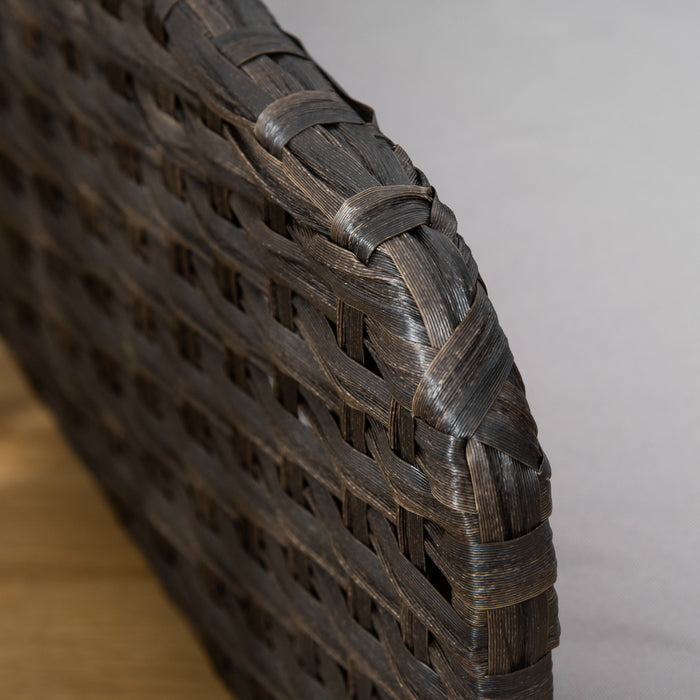 Pawhut Rattan Pet Sofa For Large & Medium Dogs, Indoor & Outdoor Raised Wicker Dog Bed, Cat Couch, With Soft Washable Cushion, Charcoal Grey