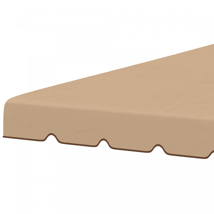 Outsunny 9.8'x9.8' Double Roof Gazebo Replacement Canopy Top Cover, Khaki