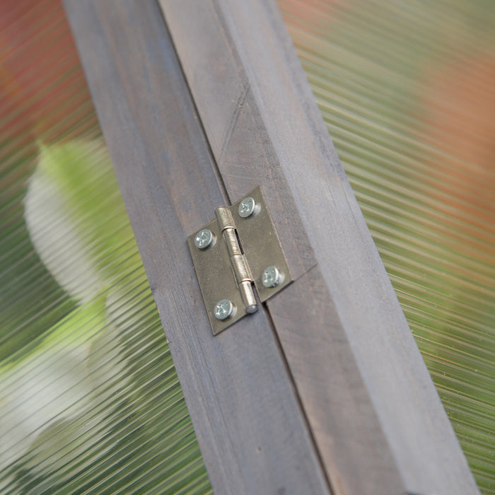 Outsunny Wooden Cold Frame Greenhouse Garden Portable Raised Planter With Openable Top For Indoor, Outdoor, Flowers, Vegetables, Plants, 35.5\" X 20.5\" X 19.5\", Grey