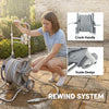 Outsunny Garden Hose Reel Cart with Wheels, 1/2" x 148ft Water Hose Reel Cart with 2 Patterns Nozzle, Faucet Adaptors and Rewind Handle for Outdoor Patio Watering, Cleaning, Grey