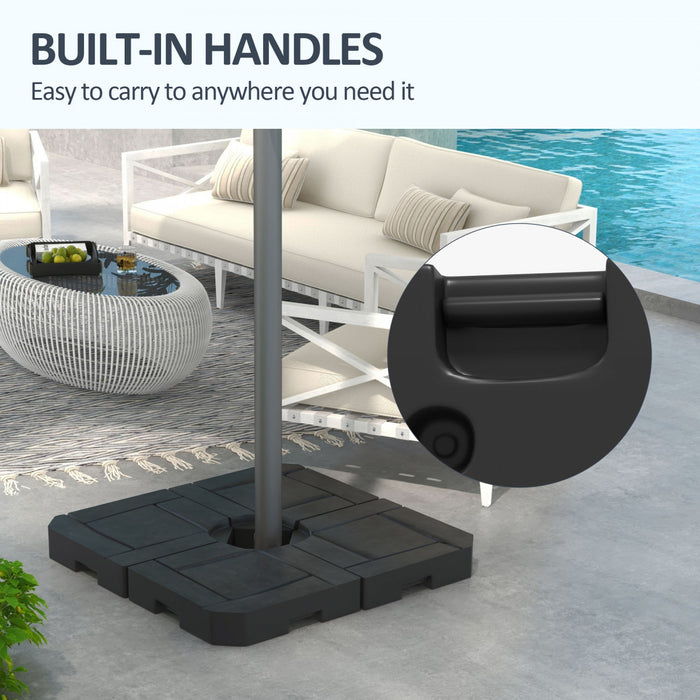 Outsunny 4PCs Cantilever Umbrella Base Weights, Water or Sand Filled