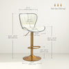 HOMCOM Height Adjustable Bar Stools Set of 2, Swivel Counter Stools