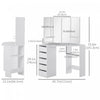 HOMCOM Corner Vanity Table, Makeup Desk with 3-piece Mirror and 5 Drawers