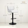 HOMCOM Adjustable Bar Stools Set of 2 with Footrest Back for Dining Room