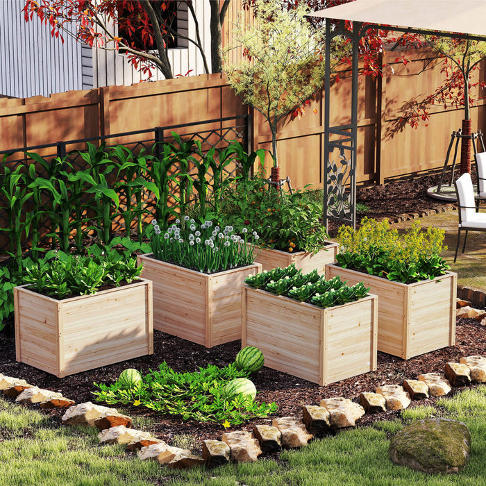 Costway 1 Pcs Elevated Planter Box With Open-ended Base For Deep-rooted Vegetable