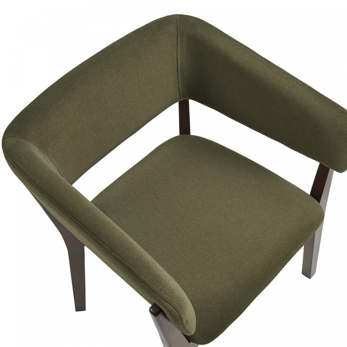 Blake Modern Wood Faux Mohair Armchair in Green